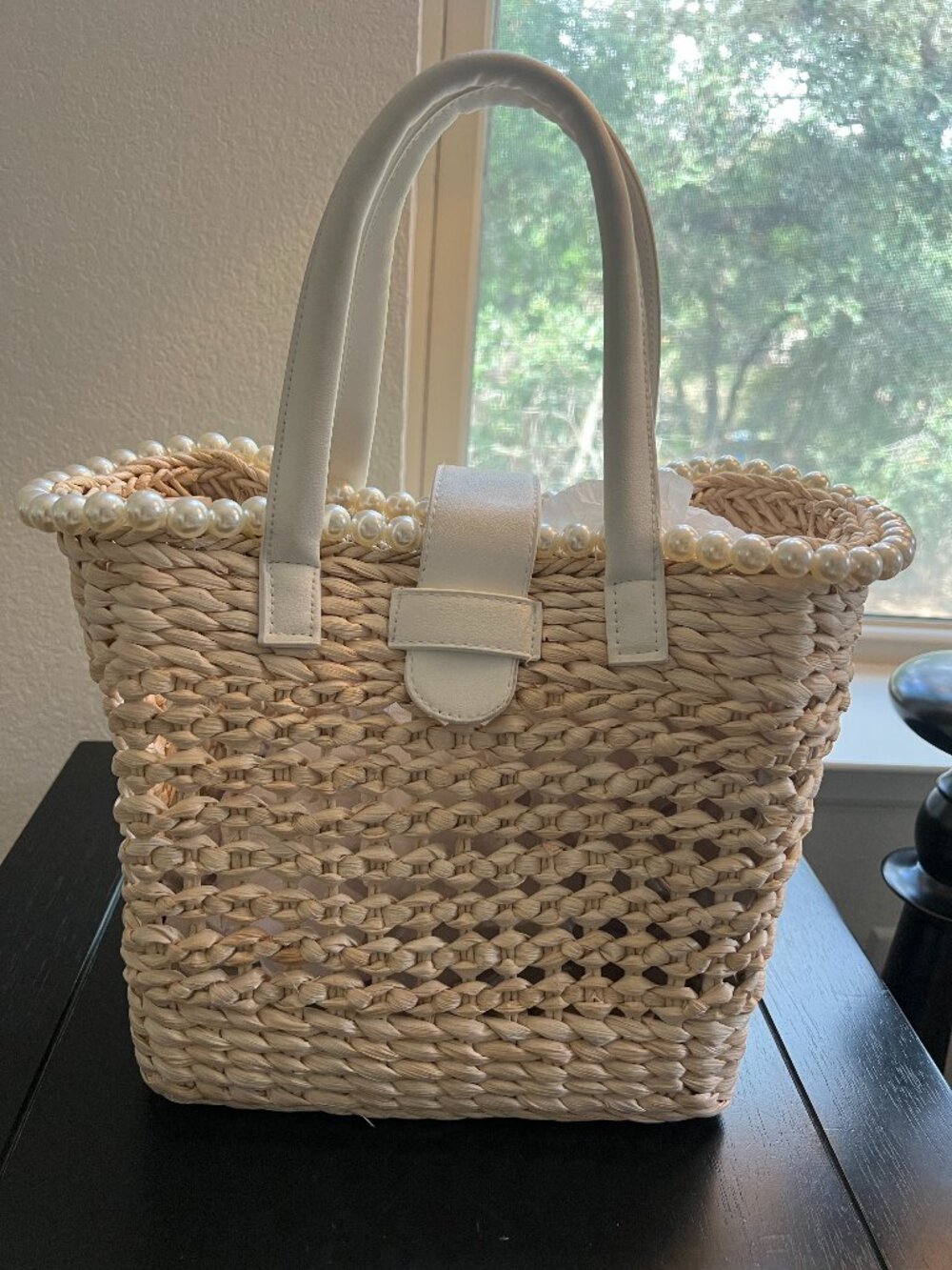 Pearl Straw Handbag